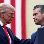 Donald Trump reunión militares en Quantico con generales y almirantes en conferencia especial.