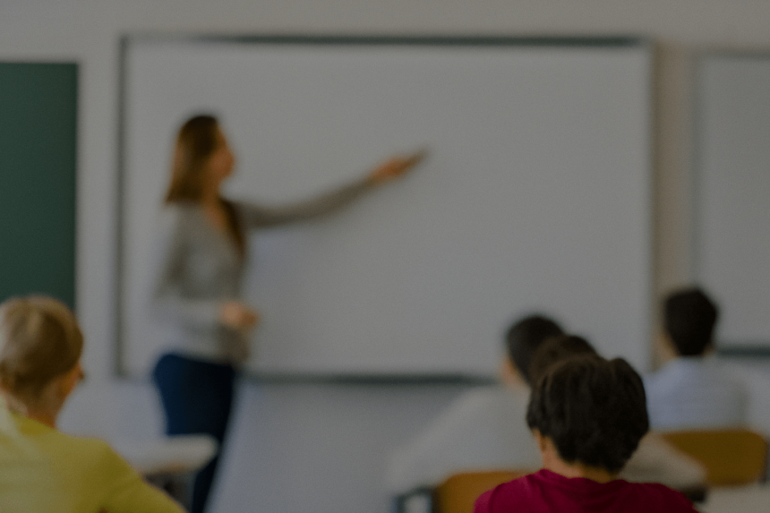 A teacher at a high school in Salto during the school day, illustrating the context of teacher assault in Salto and the union&#39;s concern about school violence.